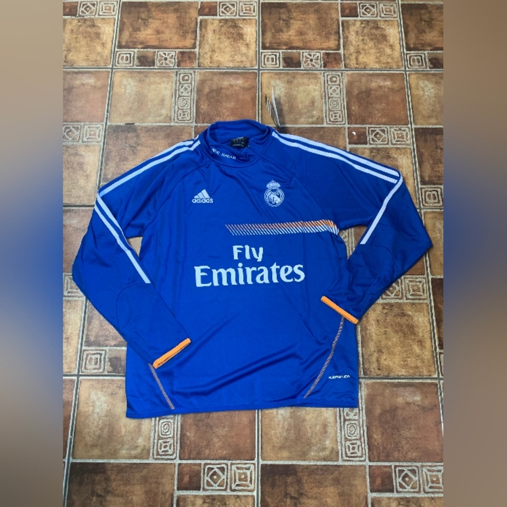 Adidas Real Madrid 2021 Long Sleeve Quarter Zip Training Jacket Size M